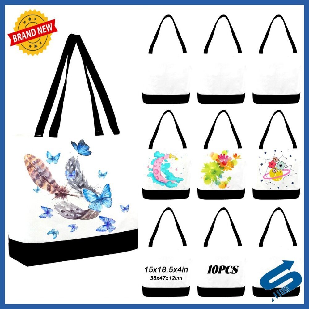 Canvas Tote Bags Bulk Plain DIY Craft Sublimation Painting Minimal Chic